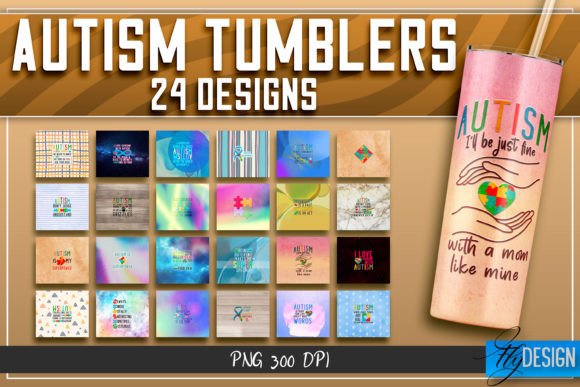 Autism Tumblers 20 Oz Graphics for Crafts
