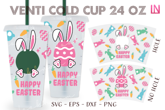 Bunny Happy Easter 24 Oz Cup: Graphics & Crafts
