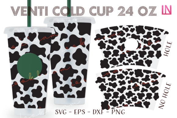 Cow Print 24 Oz Venti Cold Cup Wrap: Graphics Crafts Review