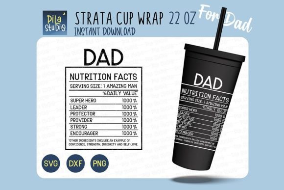 Dad Nutrition Label 22 Oz SVG Graphics & Illustrations