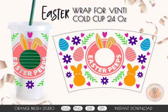 Easter Bunny Full Wrap for Venti Tumbler