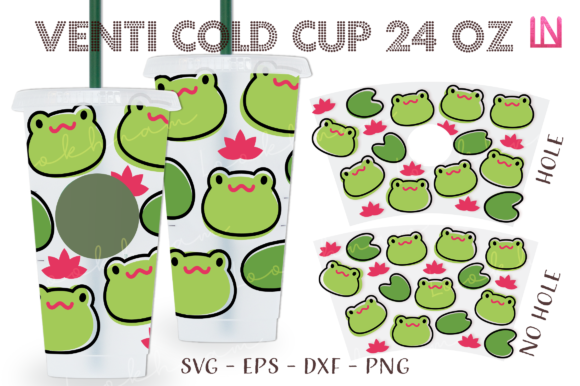 Frog Lily Pads 24 Oz Cup Wrap: Graphics & Crafts