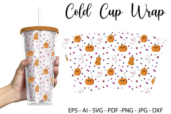 Halloween Doodle Venti Cup Wrap Graphics & Templates