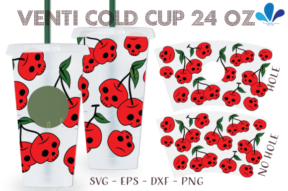Halloween Skull Cherry Venti Wrap for Brand Graphics & Crafts