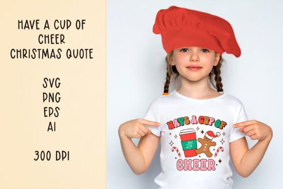 Have a Cup of Cheer: Retro Xmas Quote Graphics for Crafts