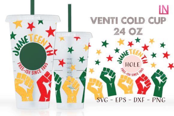 Juneteenth Free-ish 1865 Venti Wrap SVG for Crafts