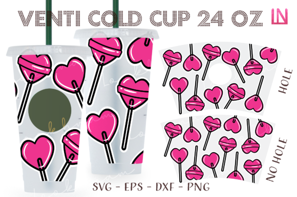 Lollipop Heart Valentine 24 Oz Venti Cup Graphics & Crafts Review