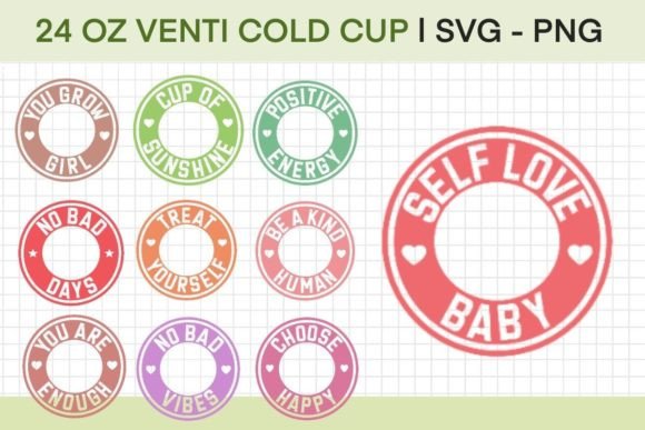 Positive Ring Bundle for Cold Cup Wrap Graphics & Crafts