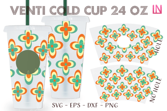 Retro Hippie Flower Venti Cup Wrap: Graphics & Crafts Review