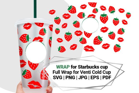 Strawberry Wrap for Starbucks Cold Cup 2: Graphics & Crafts