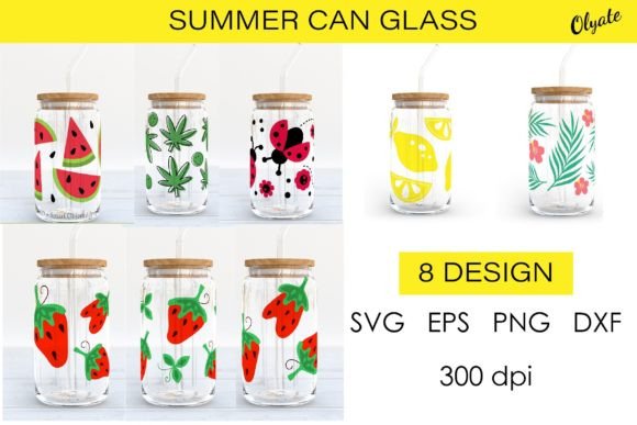 Summer Beer Can Glass Wrap for Crafts & Graphics
