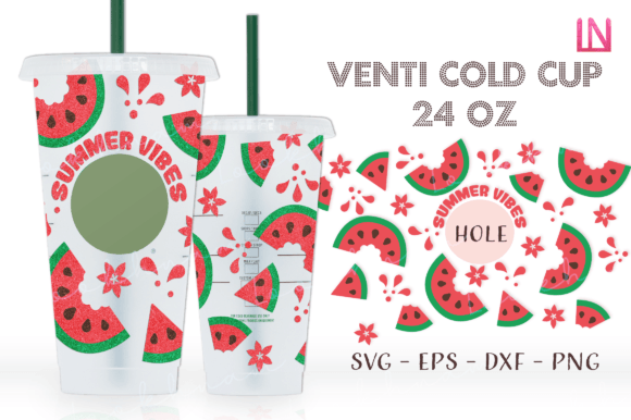Summer Vibes Watermelon Venti Wrap Graphics & Crafts