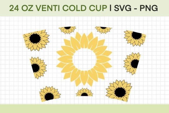 Sunflowers for 24oz Venti Cold Cup: Graphics & Crafts